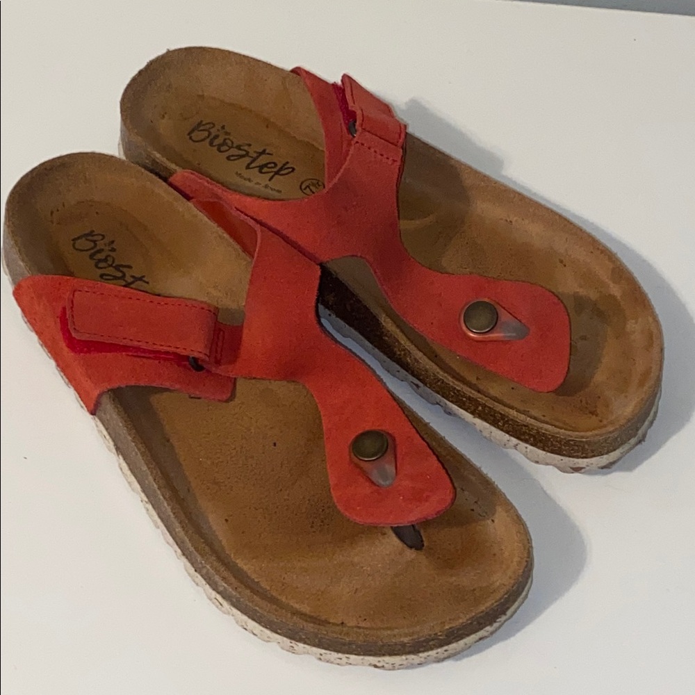 BIOSTEP red toe sandals size 7 1/2 US